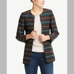 NWT New Ann Taylor Striped Textured Topper Jacket Blazer Size Small